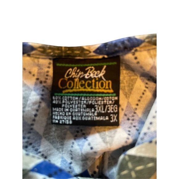 Chip Beck Collection Mens Multicolor Argyle Print Golf Polo Shirt Size 3XL - Picture 3 of 8